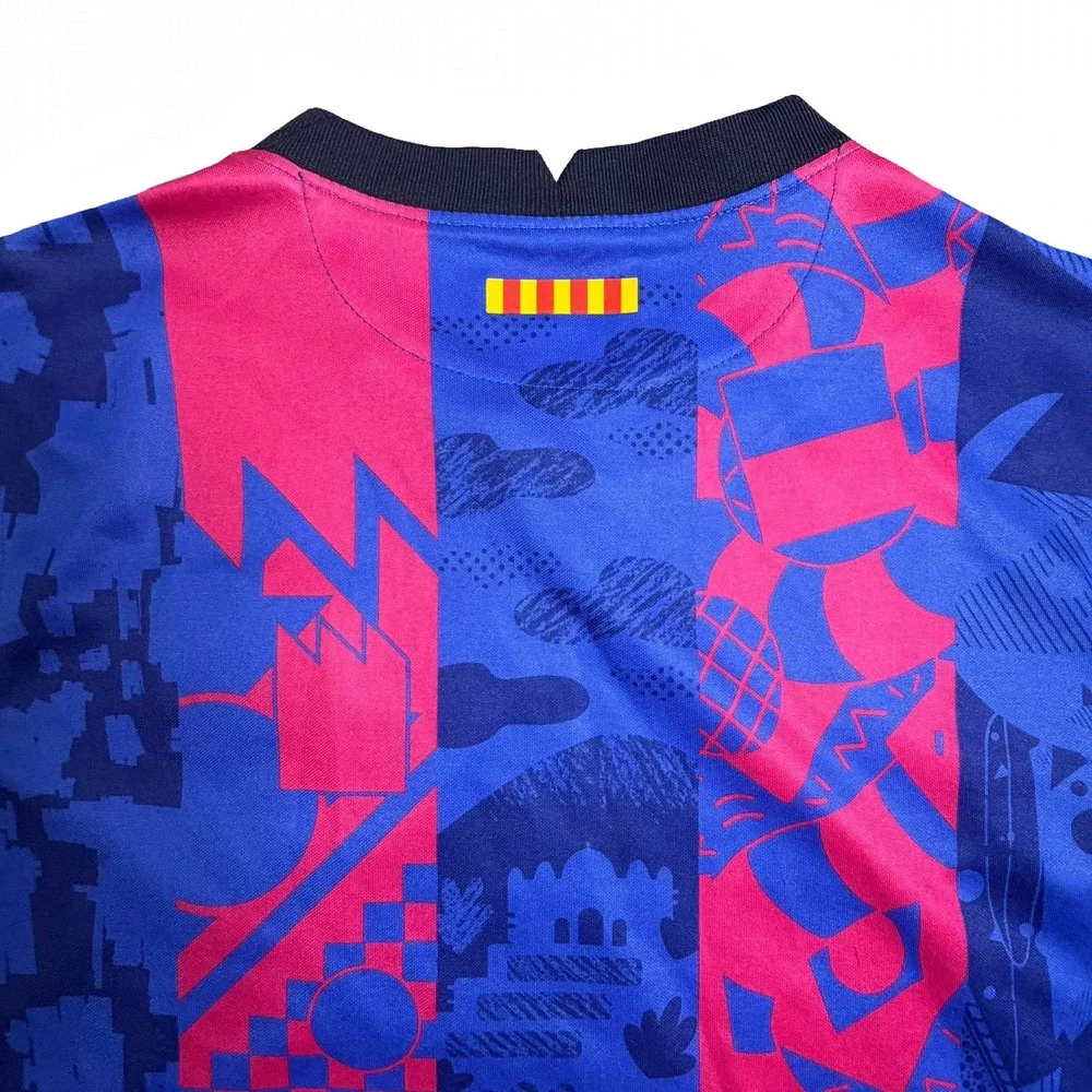 Nike FC Barcelona 2021-22 Champions League Home Jersey Youth XL Blue Pink DB6241